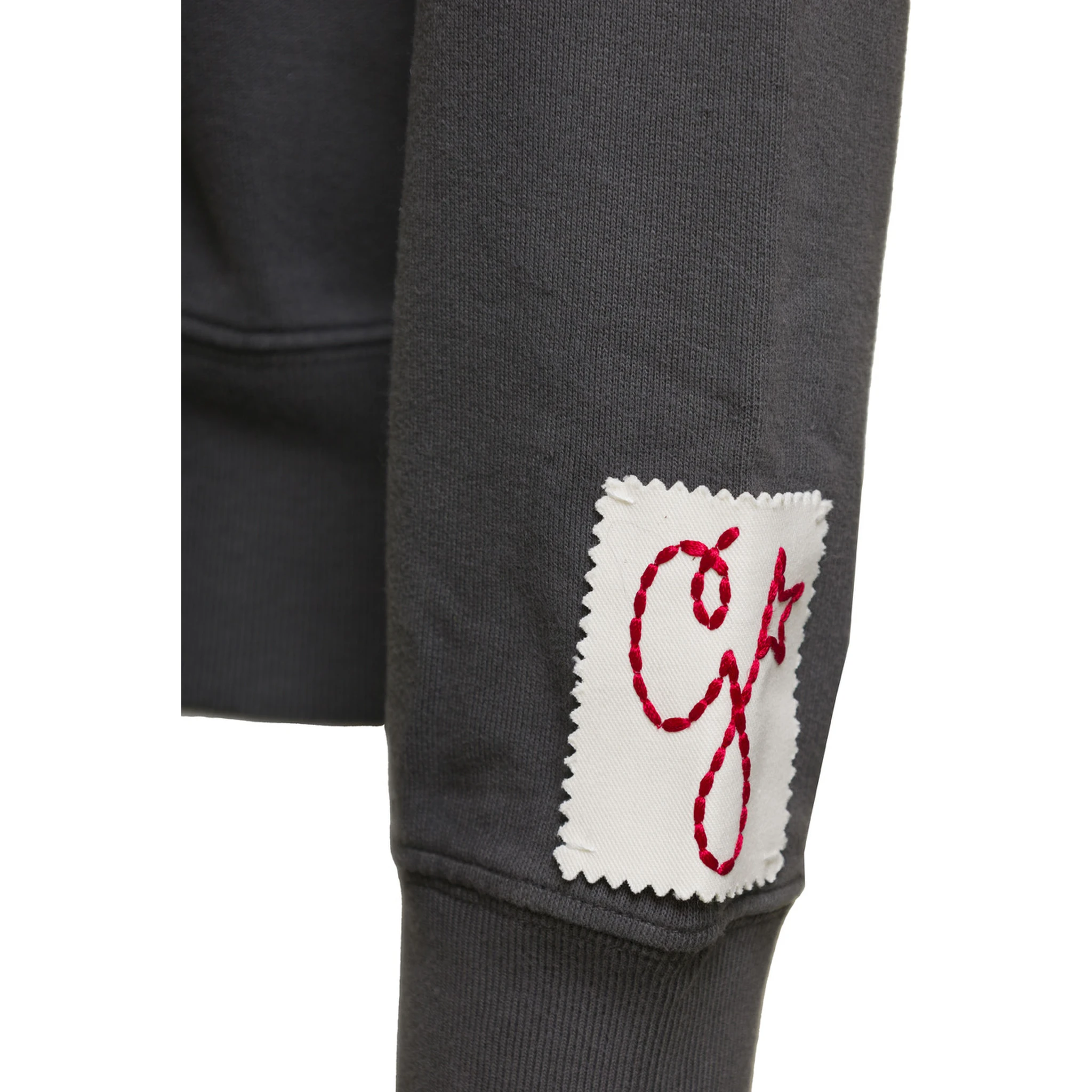 سويت شيرت رمادي برقبة دائرية وشعار مطبوع من القطن للرجال