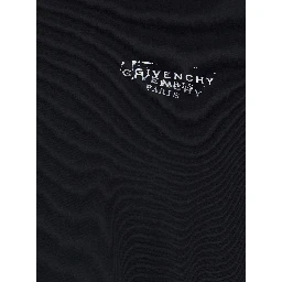 تيشيرت أسود برقبة دائرية وشعار على الأمام والخلف من القطن الرجالي