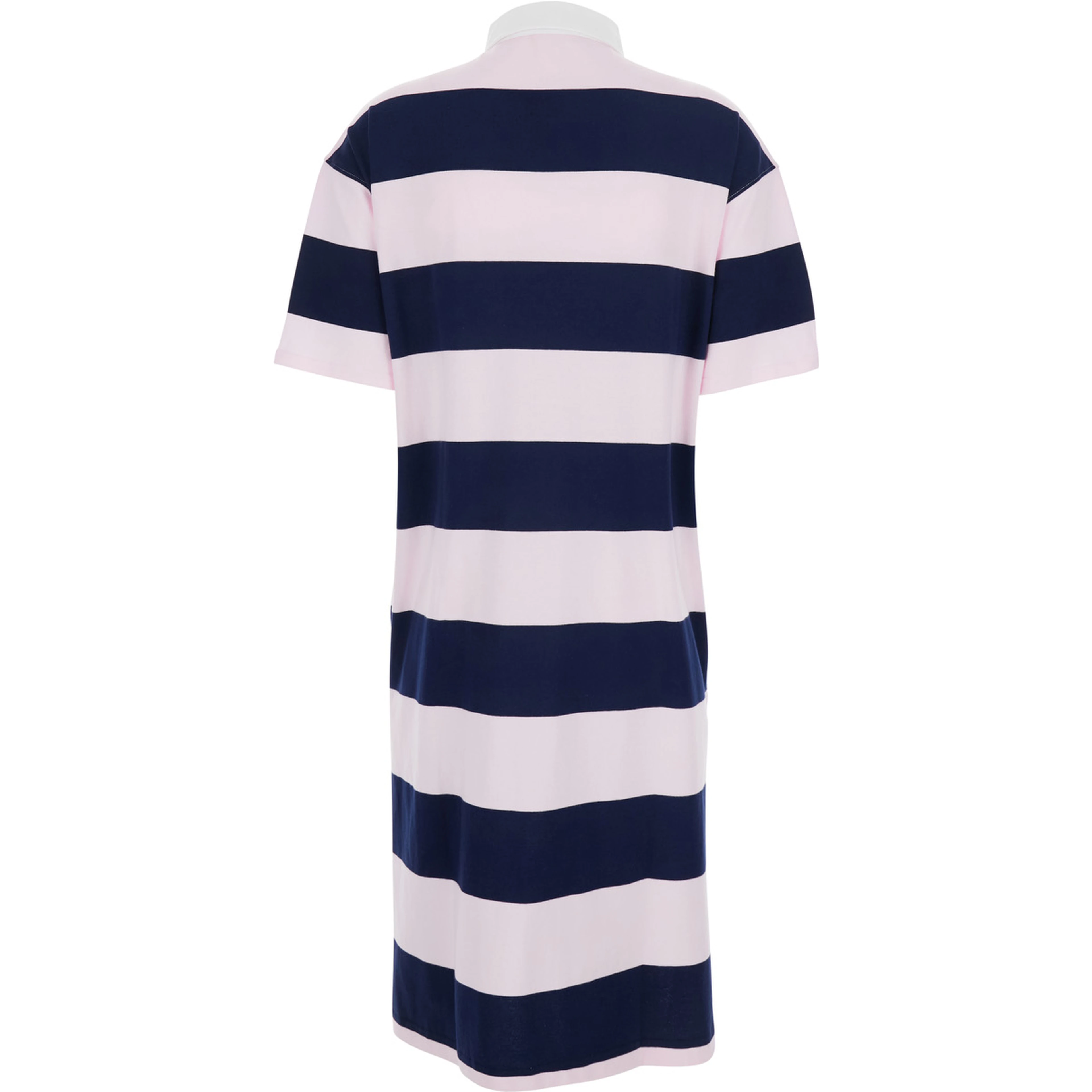 Multicolor Dress with All-Over Stripe Pattern and Embroidered Logo on the Front in Cotton Woman