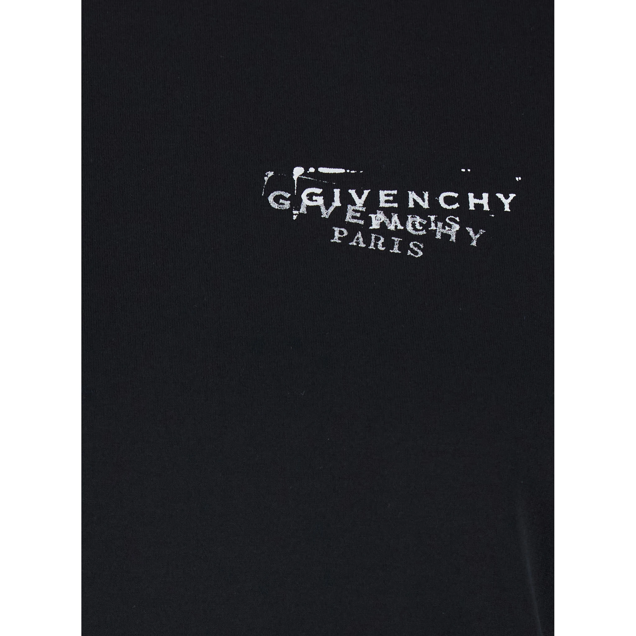 Black Crew Neck T-Shirt with Logo on Front and Back in Cotton Woman
