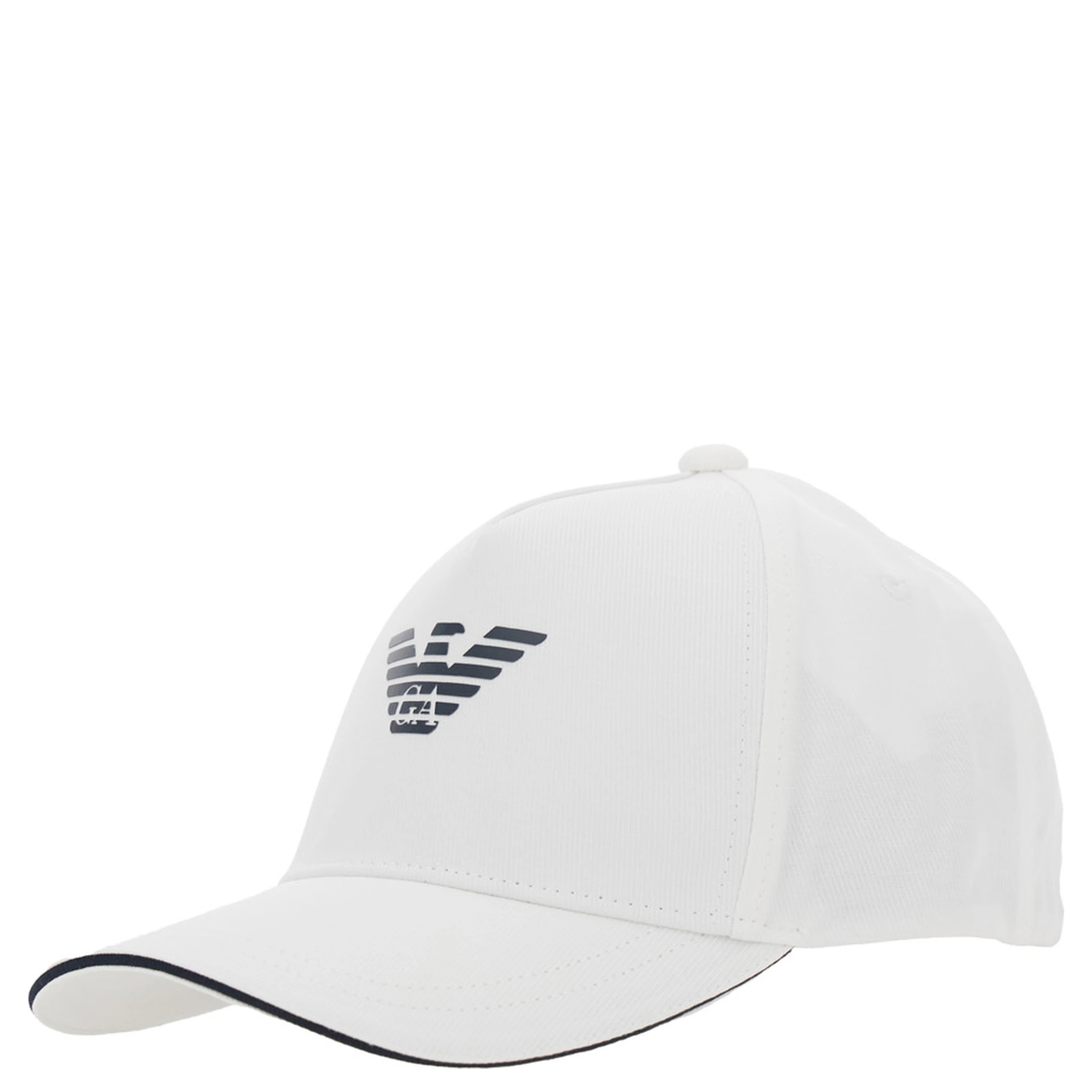 White Baseball Cap with Front Logo in Cotton Man