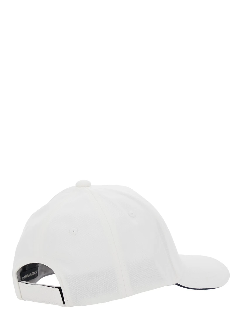 White Baseball Cap with Front Logo in Cotton Man
