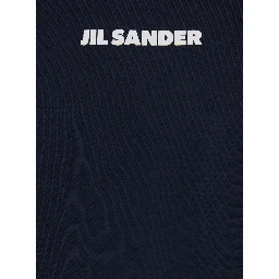 Blue Crewneck T-Shirt with Logo Lettering on the Front in Cotton Man