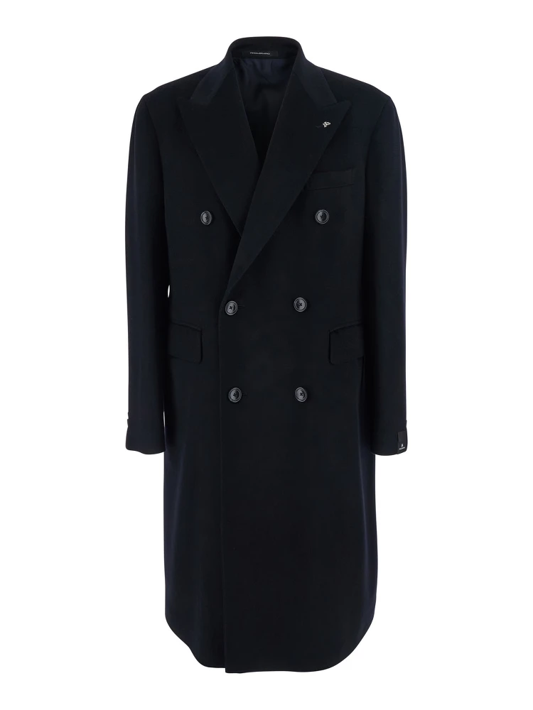 Londra Blue Oversized Double-Breasted Coat in Wool Blend Man