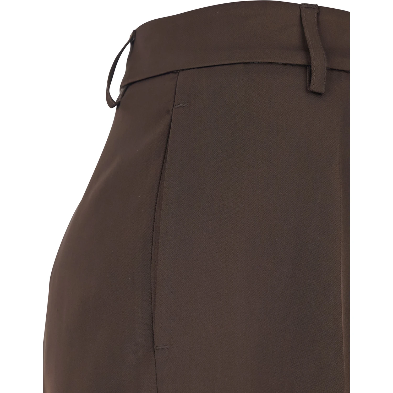 Brown Tailored Trousers with Pleats on the Front in Satin Woman