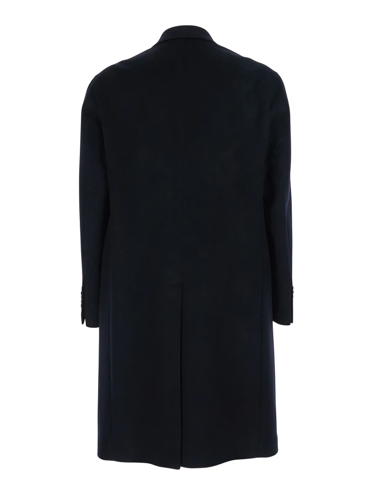 Londra Blue Oversized Double-Breasted Coat in Wool Blend Man alternative