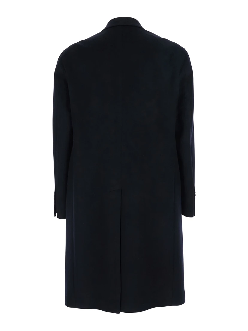 Londra Blue Oversized Double-Breasted Coat in Wool Blend Man