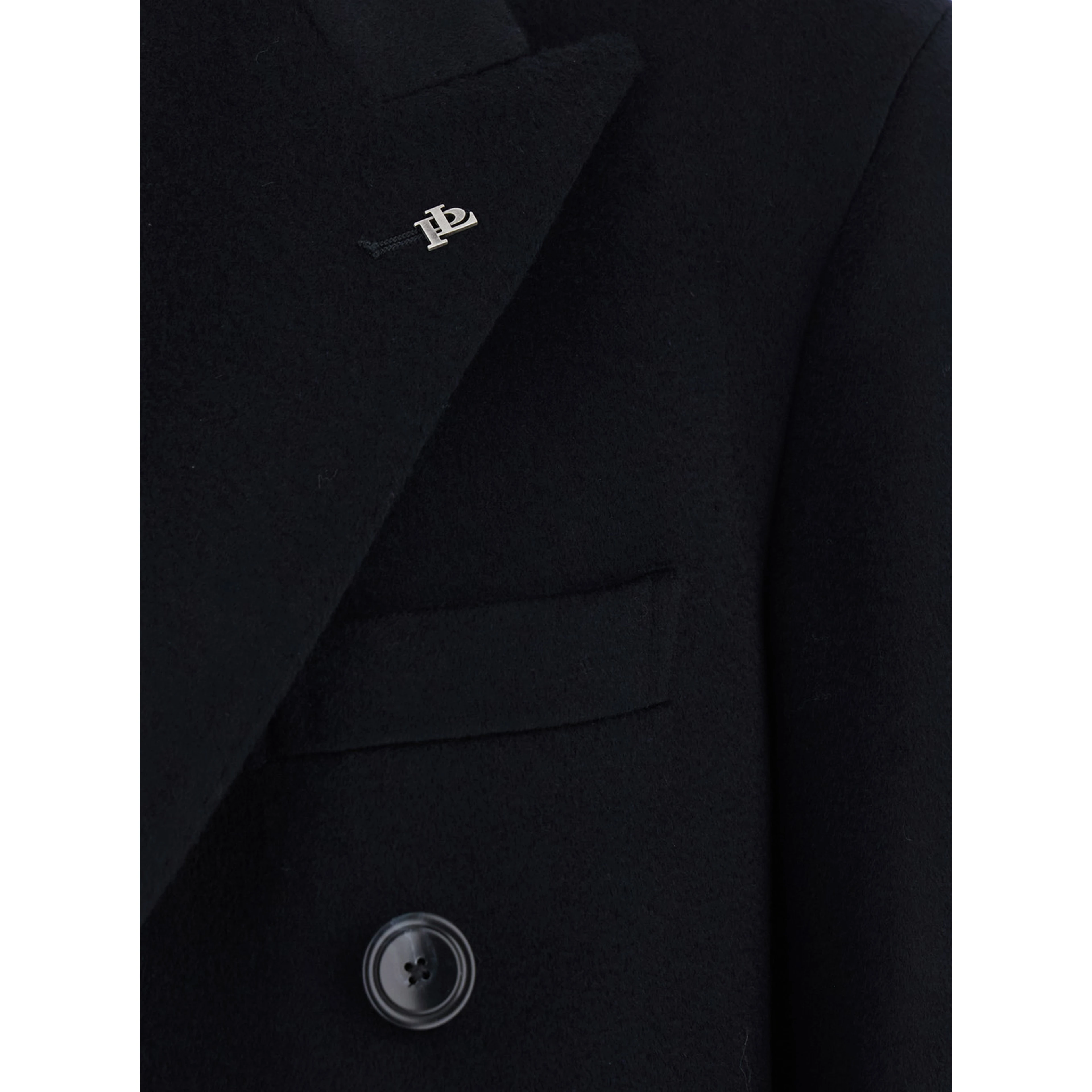 Londra Blue Oversized Double-Breasted Coat in Wool Blend Man