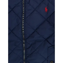 Blue Jacket with Pony Logo on the Front and Quilted Design in Tech Fabric Boy