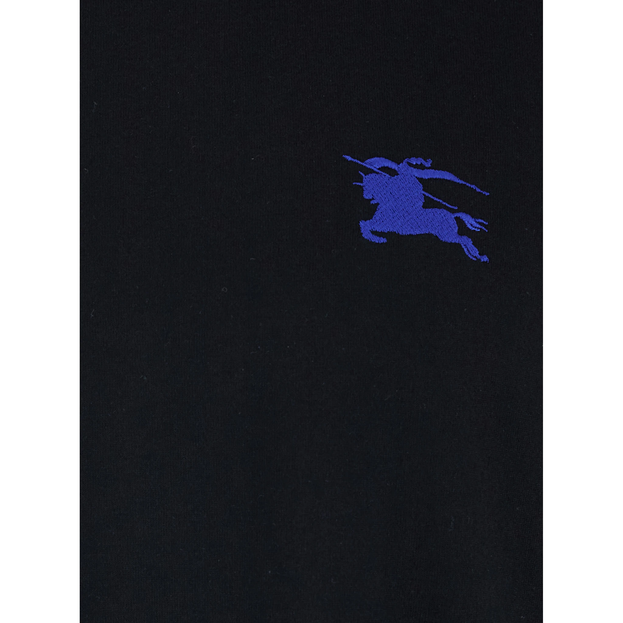 Black T-Shirt with Embroidered Logo on the Chest in Cotton Man