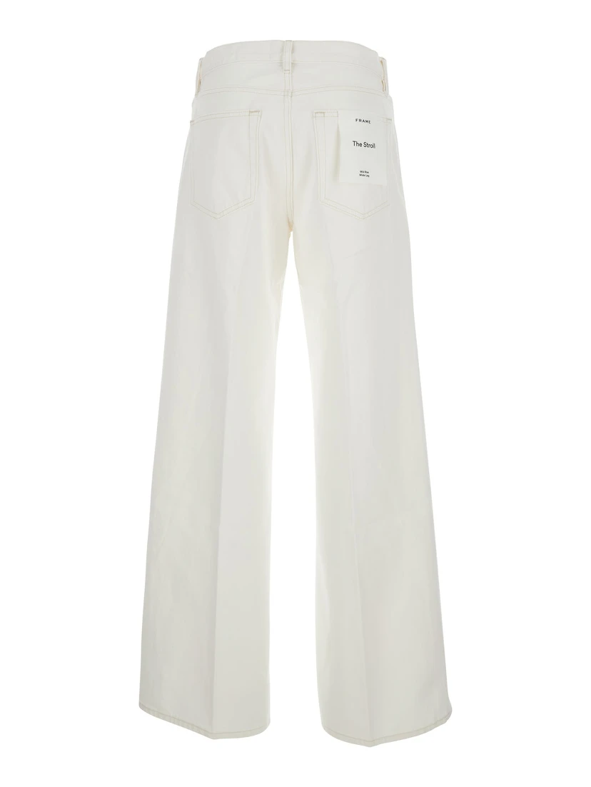 The Stroll White Jeans with Five-Pocket Design in Denim Woman