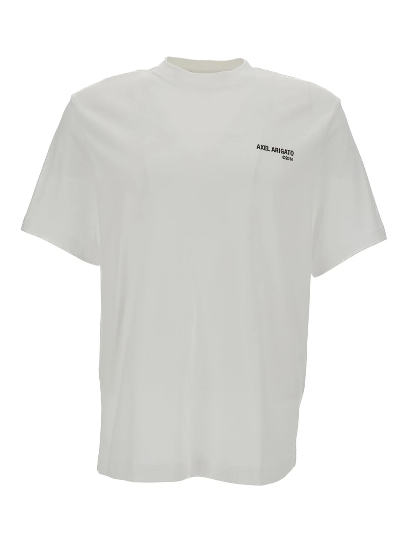 Legacy White T-Shirti with Logo Lettering Print in Cotton Man