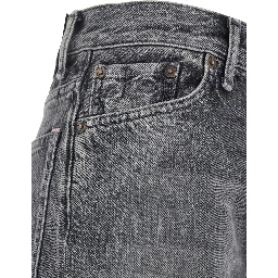 Grey Bootcut Jeans with Back Logo Patch in Denim Woman