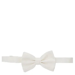 White Bow Tie with Adjustable Closure in Silk Man
