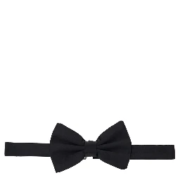 Black Bow Tie with Adjustable Closure in Silk Man