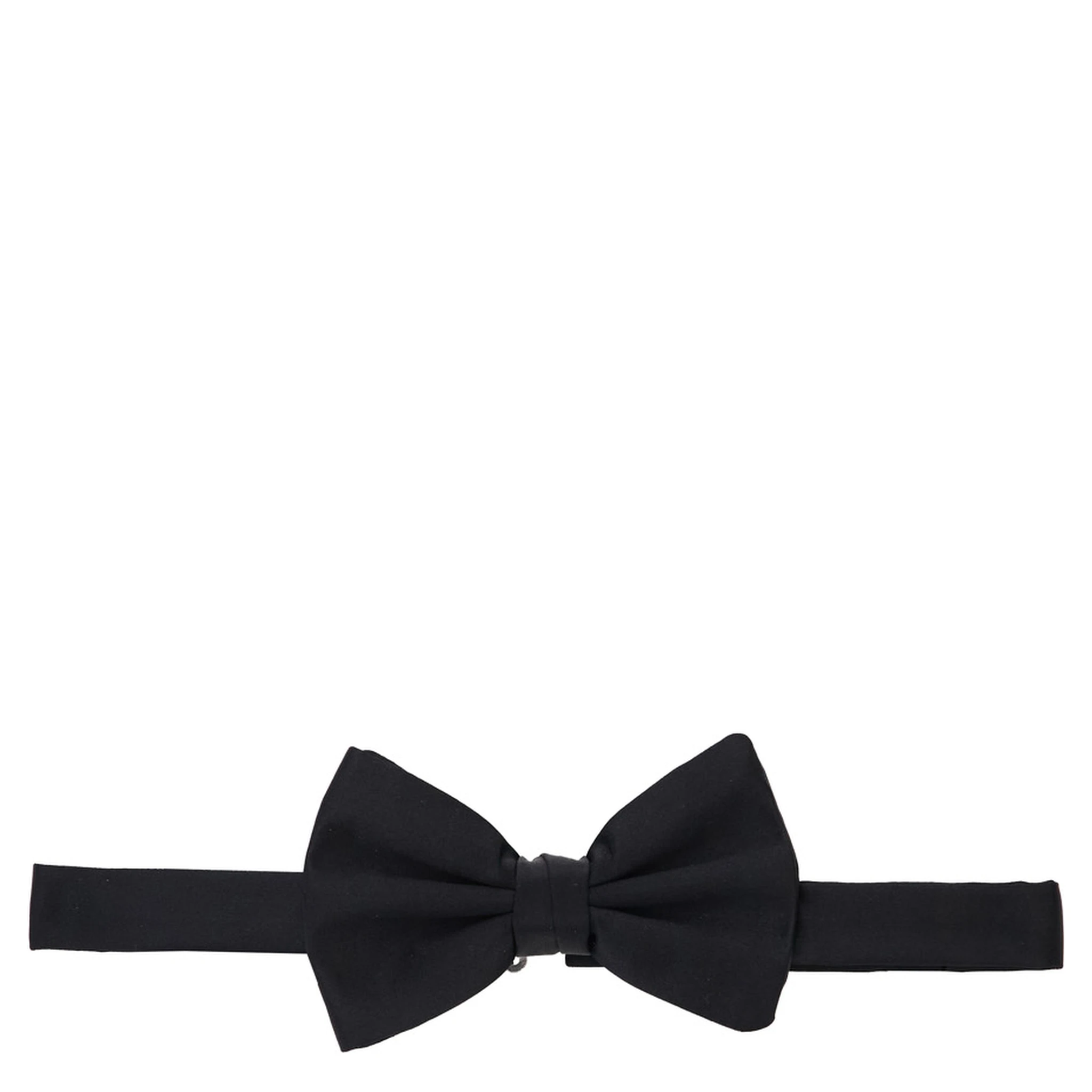 Black Bow Tie with Adjustable Closure in Silk Man