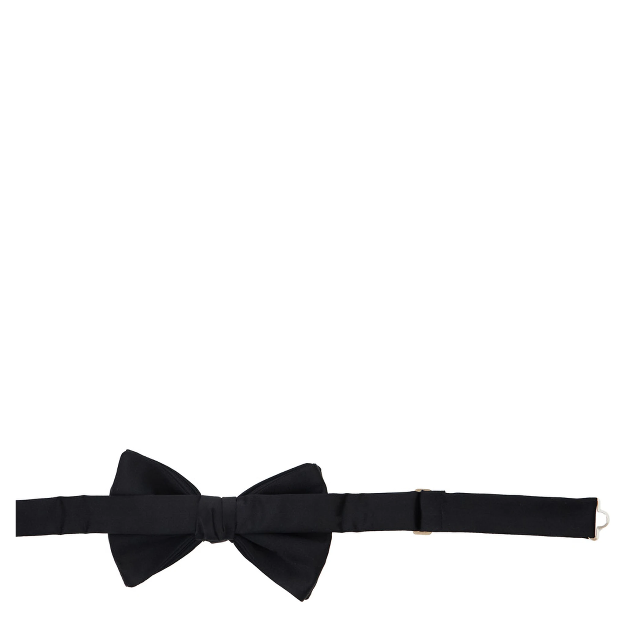 Black Bow Tie with Adjustable Closure in Silk Man