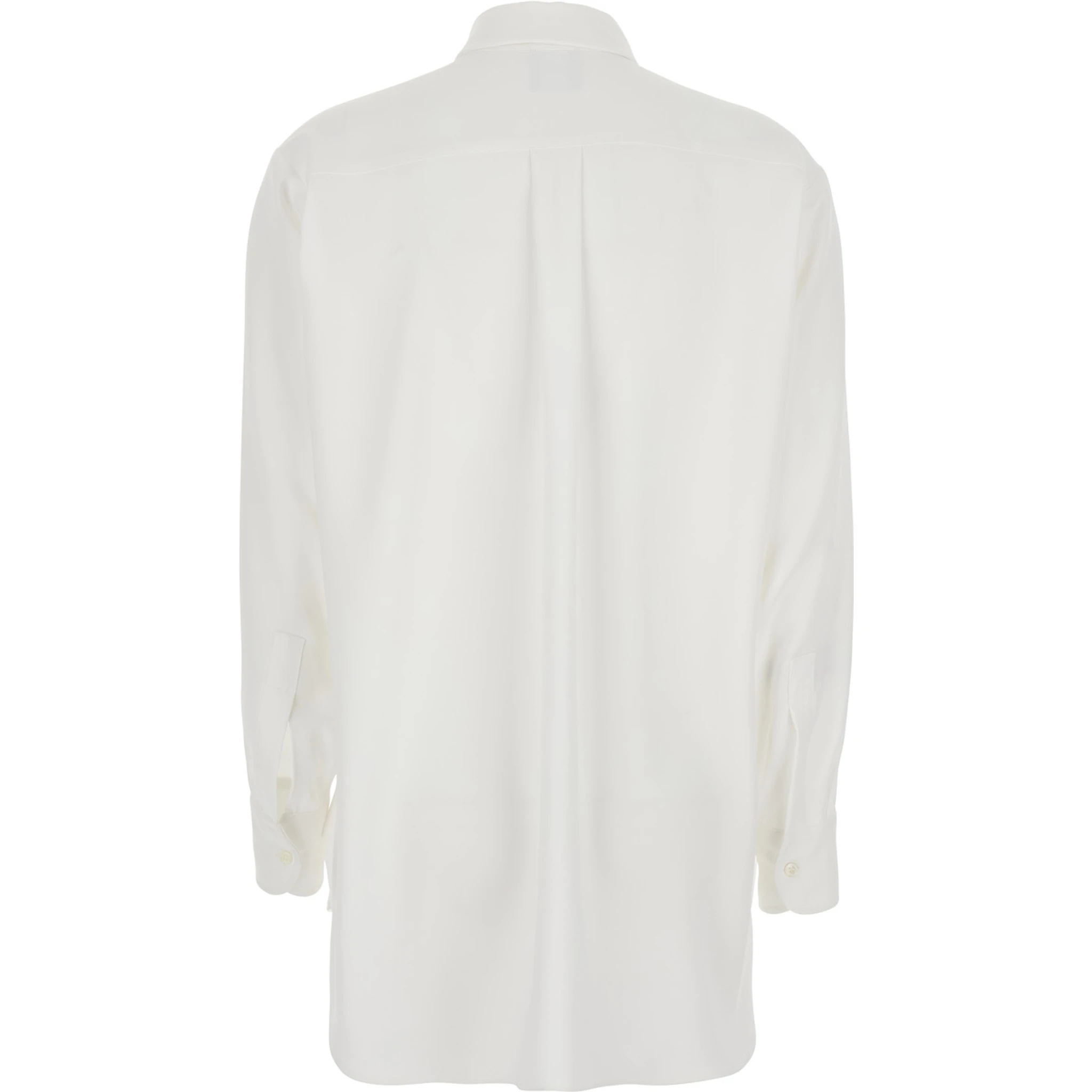 White Shirt with Classic Collar in Tech Fabric Woman