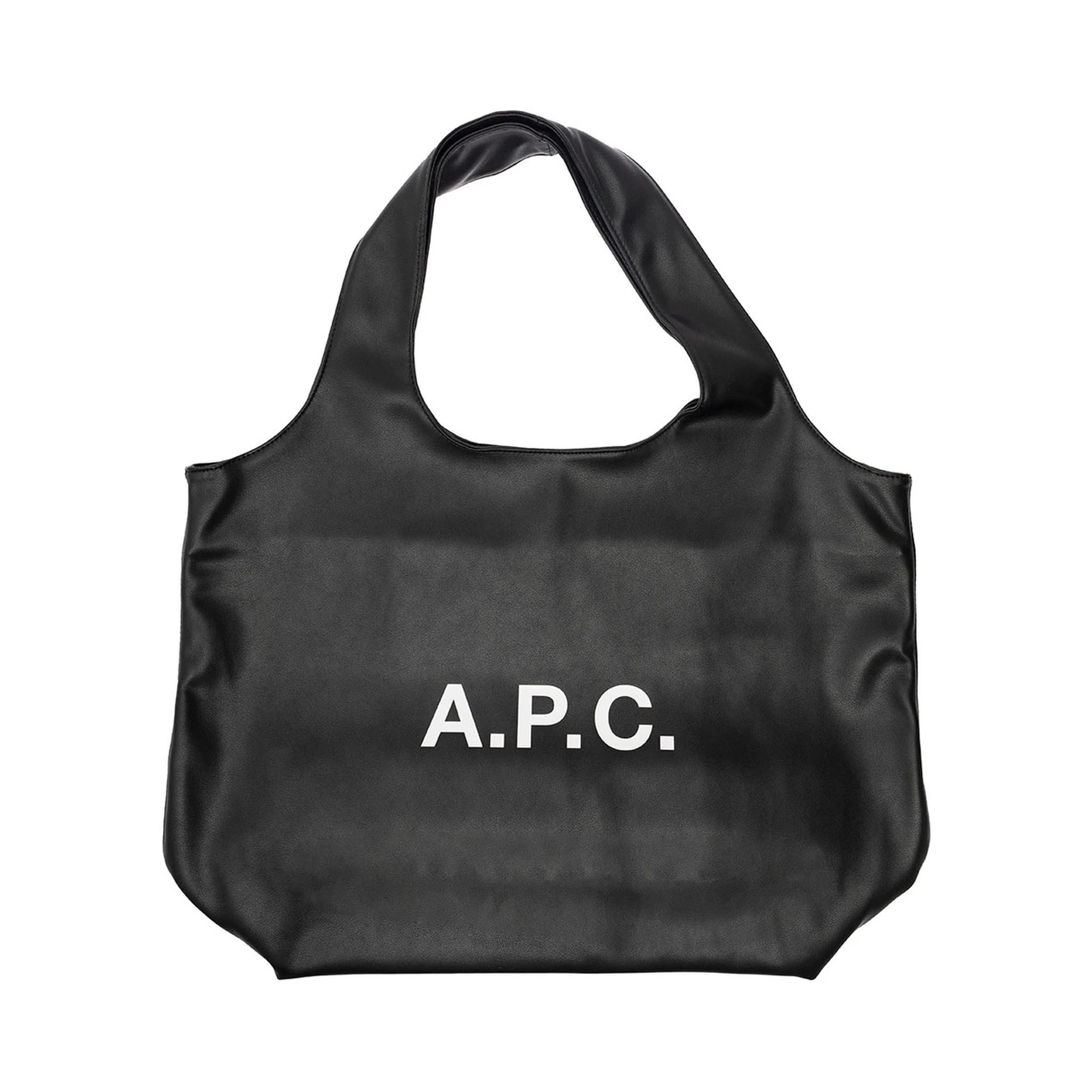 Ninon Black Shoulder Bag with Two Top Handles and Logo Lettering on the Front in Ecoleather Man