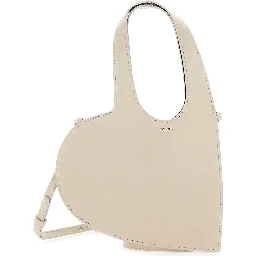Baby Heart Beige Heart Shaped Crossbody Bag with Adjustable and Removable Shoulder Strap in Leather Woman