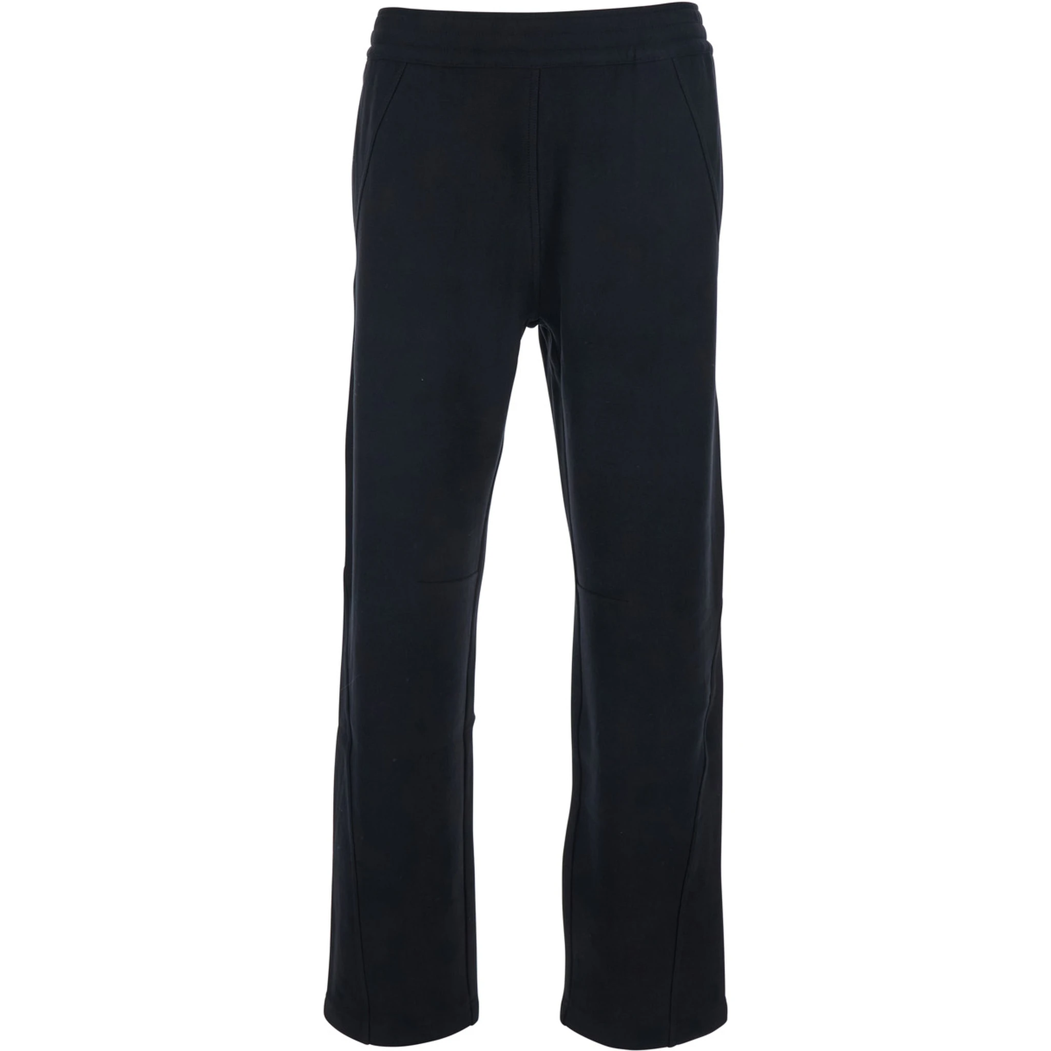 Black Trousers with Elastic Waist and Embroidered Logo on the Back in Cotton Man