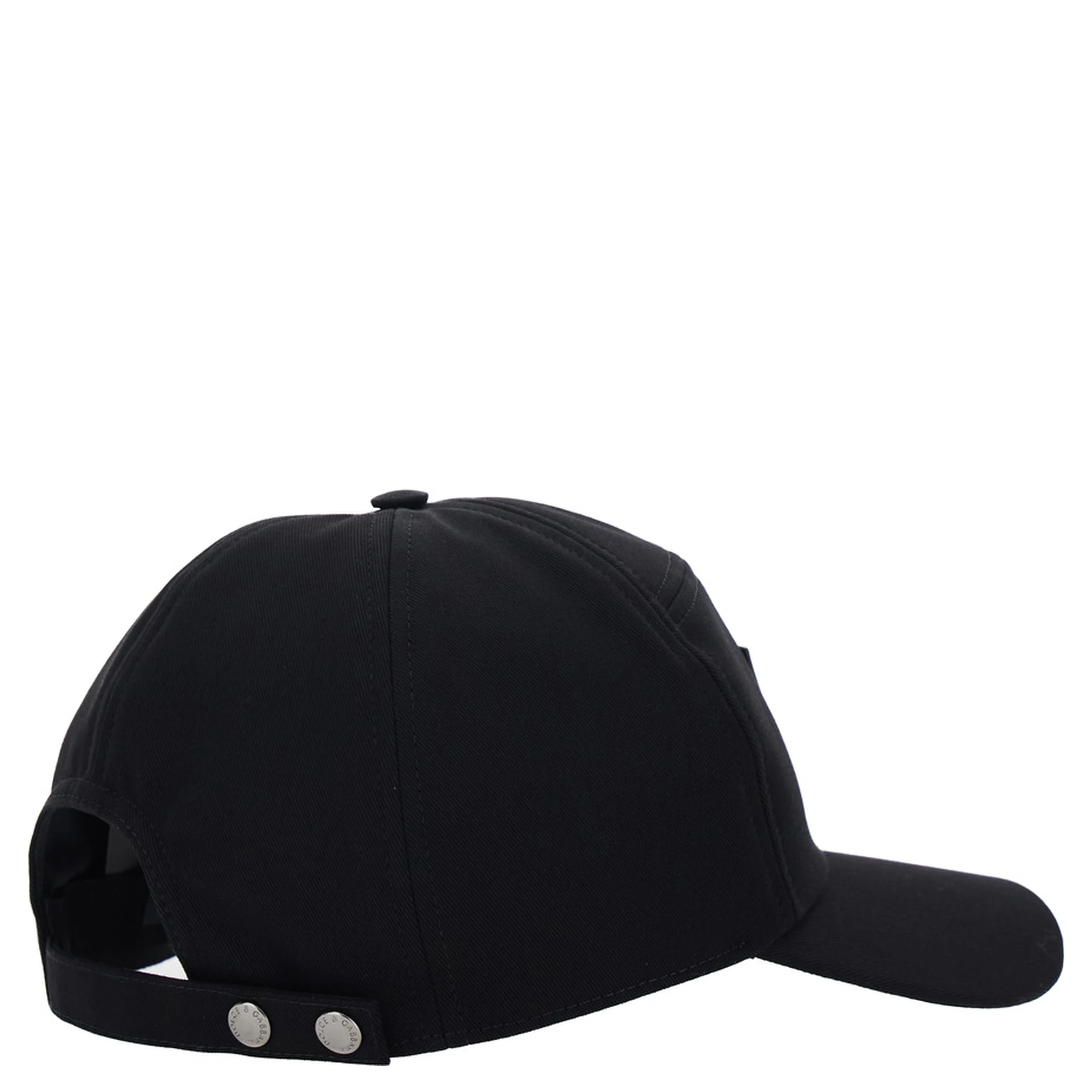 Black Baseball Cap with Logo Patch on the Front in Cotton Man