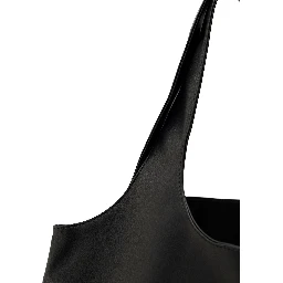 Ninon Black Shoulder Bag with Two Top Handles and Logo Lettering on the Front in Ecoleather Man