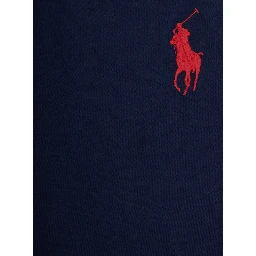 Blue Crewneck T-Shirt with Pony Embroidery on the Front in Cotton Boy
