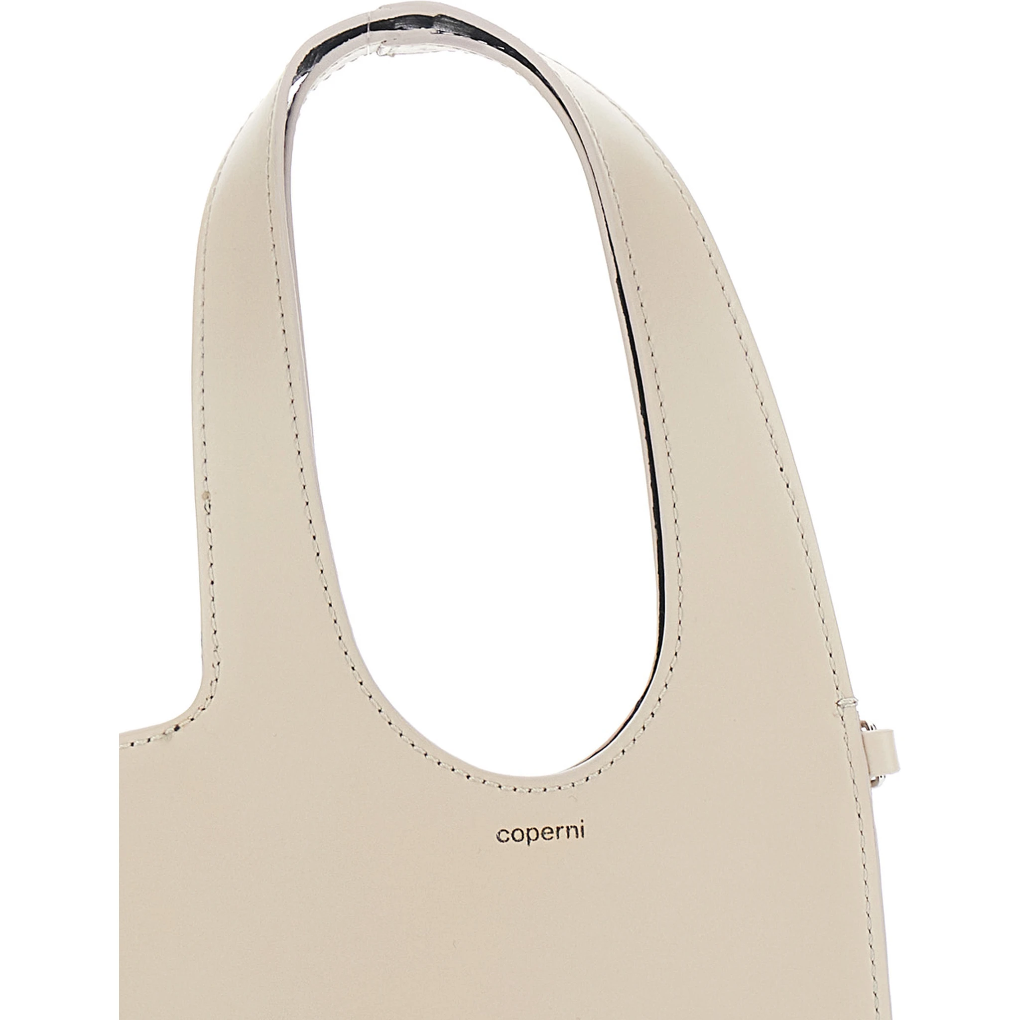 Baby Heart Beige Heart Shaped Crossbody Bag with Adjustable and Removable Shoulder Strap in Leather Woman