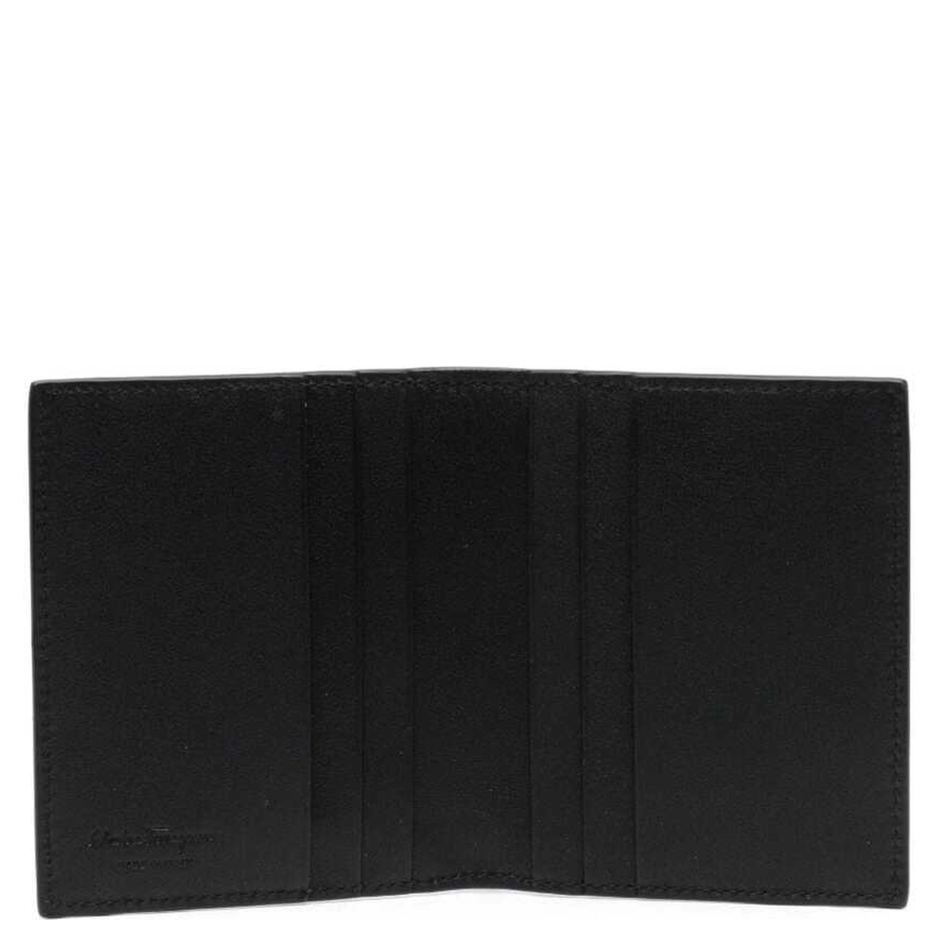 Blue Card Holder with Metallic Gancini Logo on the Front in Leather Man