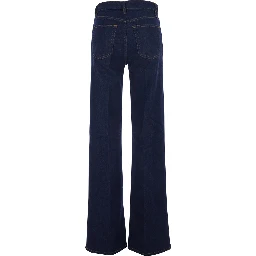 The Straight Blue Jeans with High-Waist and Five-Pocket Design in Denim Woman