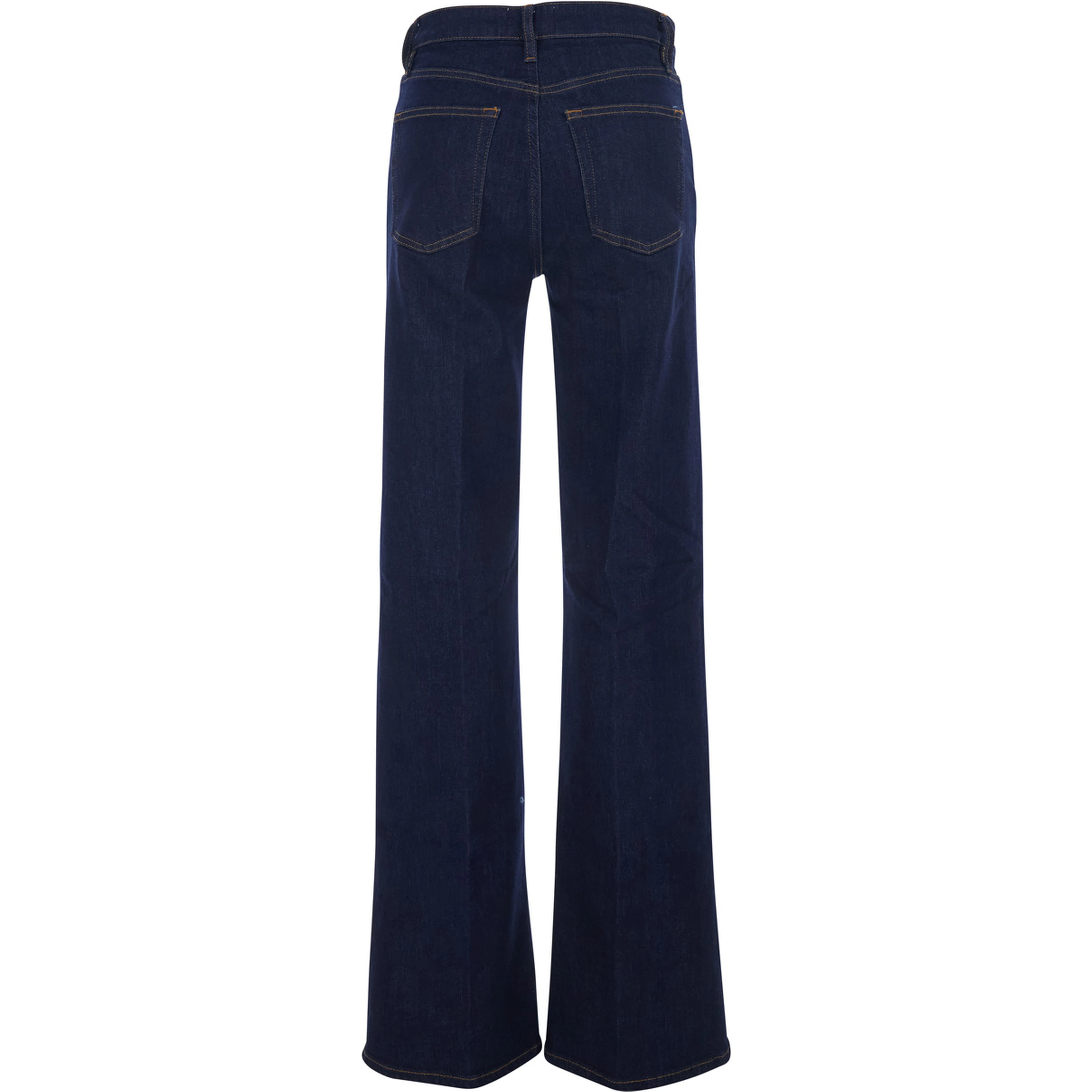 The Straight Blue Jeans with High-Waist and Five-Pocket Design in Denim Woman