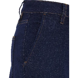 The Straight Blue Jeans with High-Waist and Five-Pocket Design in Denim Woman