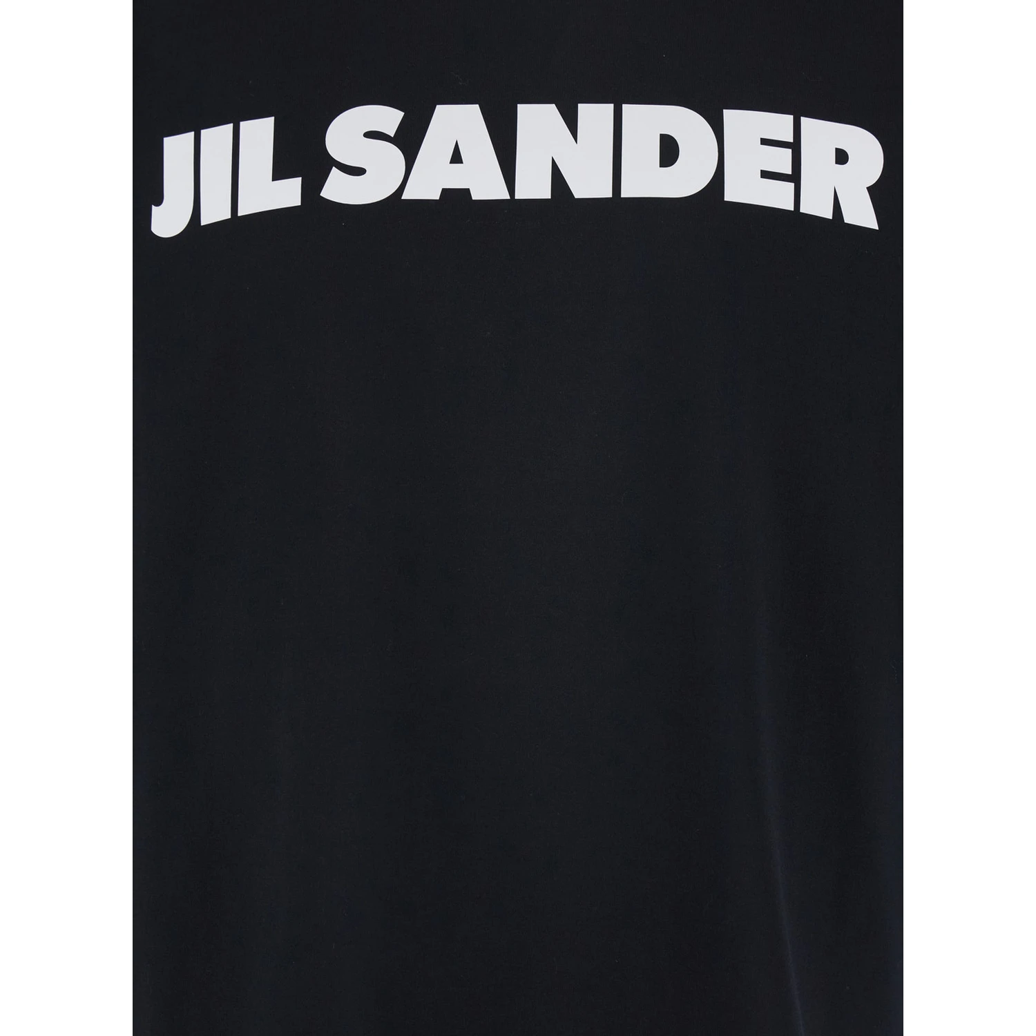 Black Crewneck T-Shirt with Maxi Logo Lettering on the Front in Cotton Man