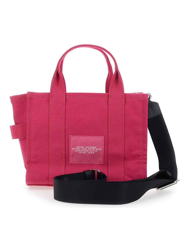 The Small Tote Pink Handbag with Logo Lettering on the Front in Cotton Woman alternative