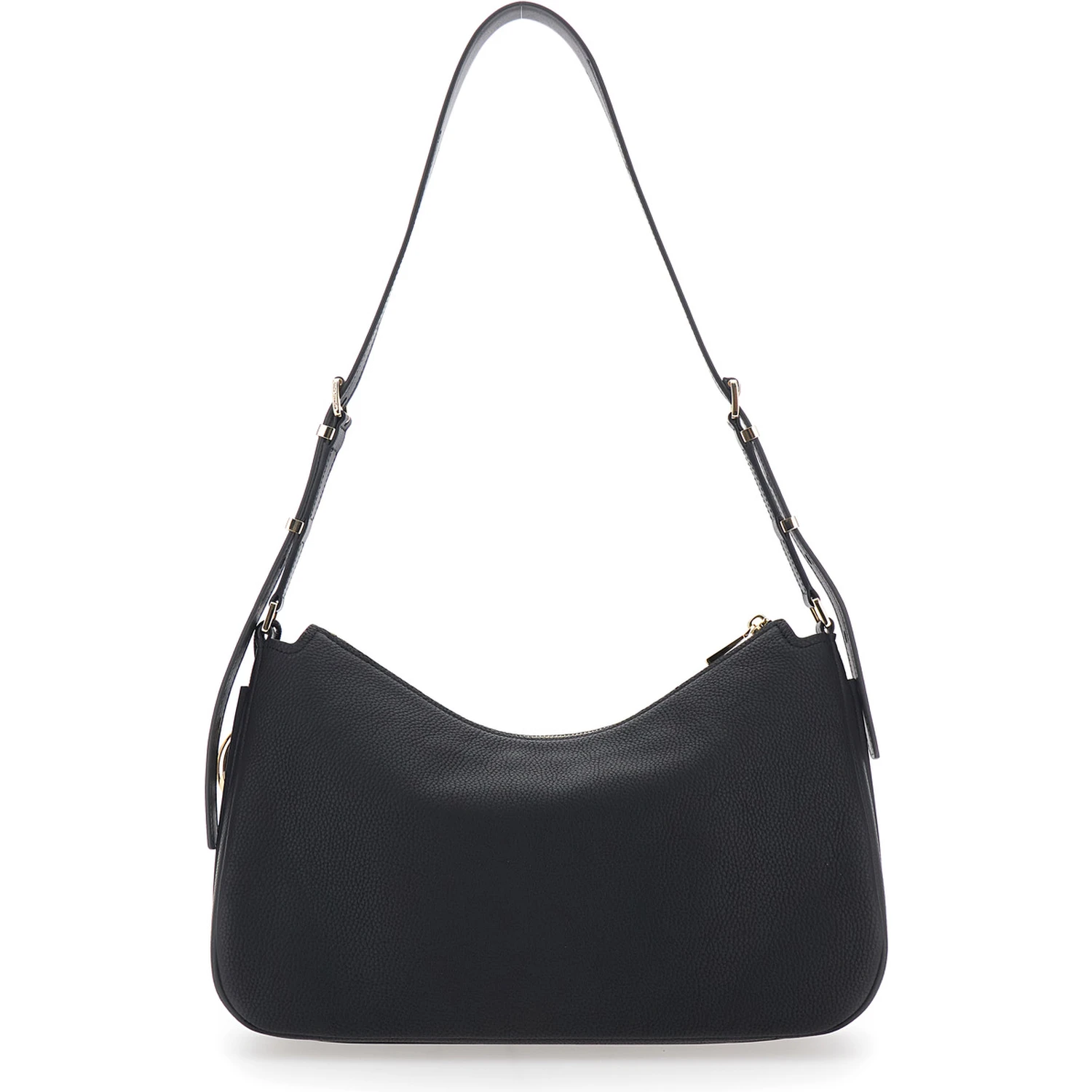 Nolita Medium Black Shoulder Bag with Logo Charm and Adjustable Shoulder Strap in Leather Woman