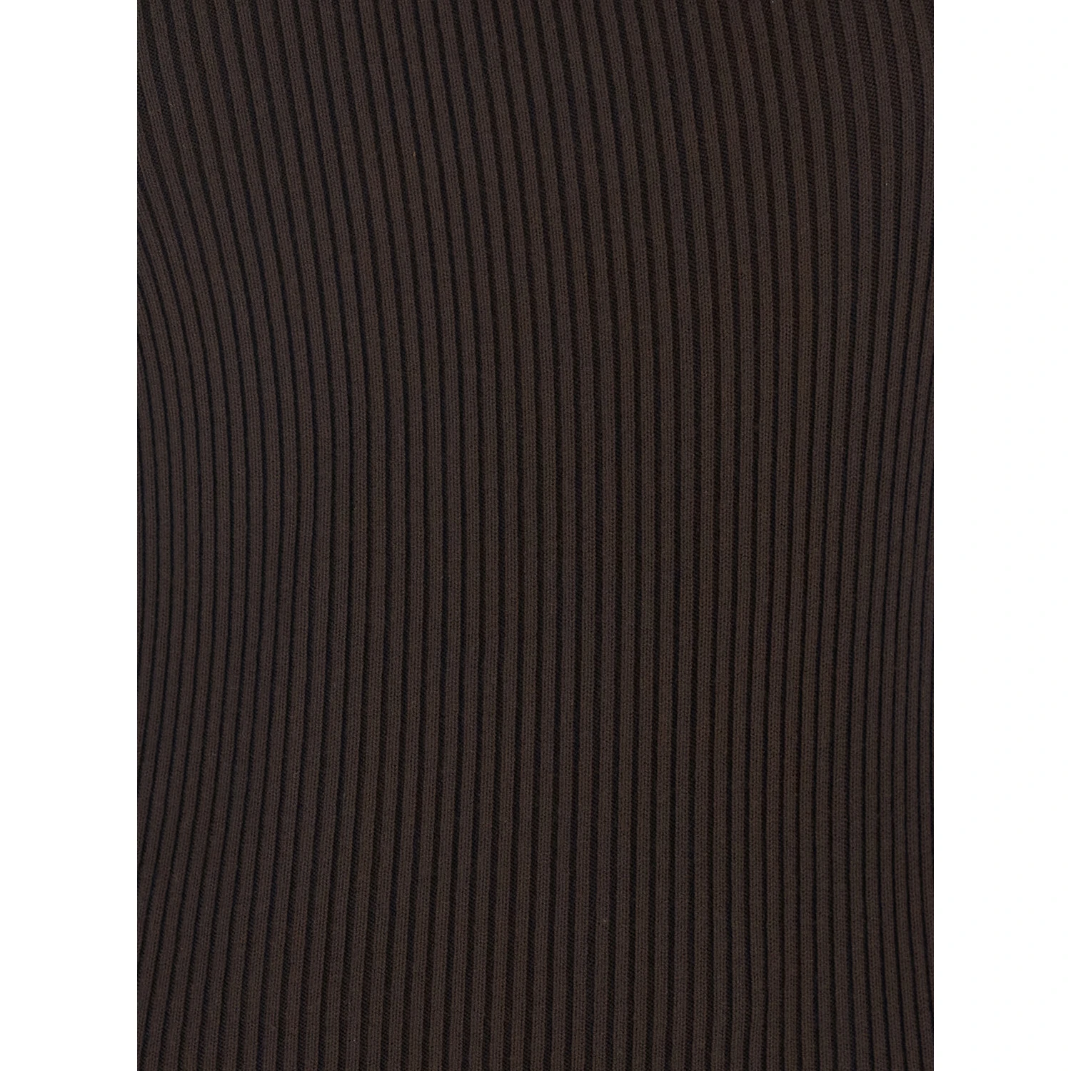 Athena Brown Ribbed Knit Sleeveless Asymmetric Long Dress with Wide Neckline in Viscose Blend Woman