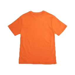 تيشيرت برتقالي اللون بشعار المهر في الأمام مصنوع من القطن للأولاد