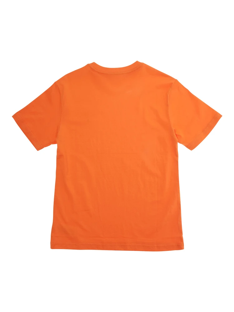 تيشيرت برتقالي اللون بشعار المهر في الأمام مصنوع من القطن للأولاد alternative