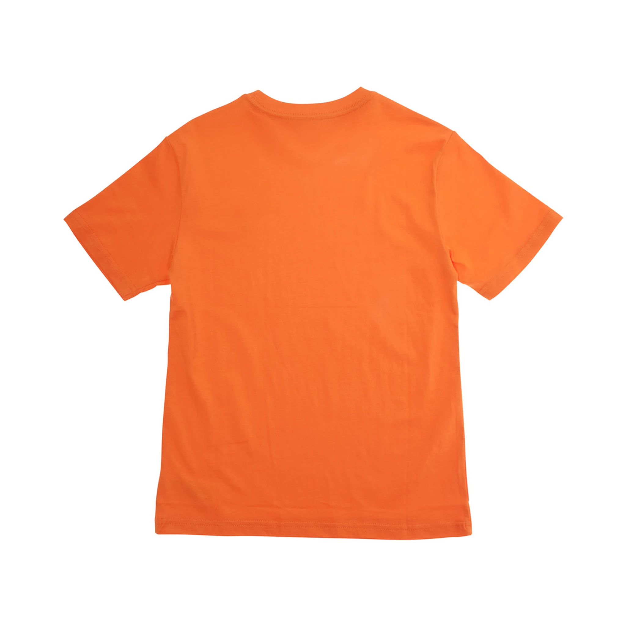 تيشيرت برتقالي اللون بشعار المهر في الأمام مصنوع من القطن للأولاد