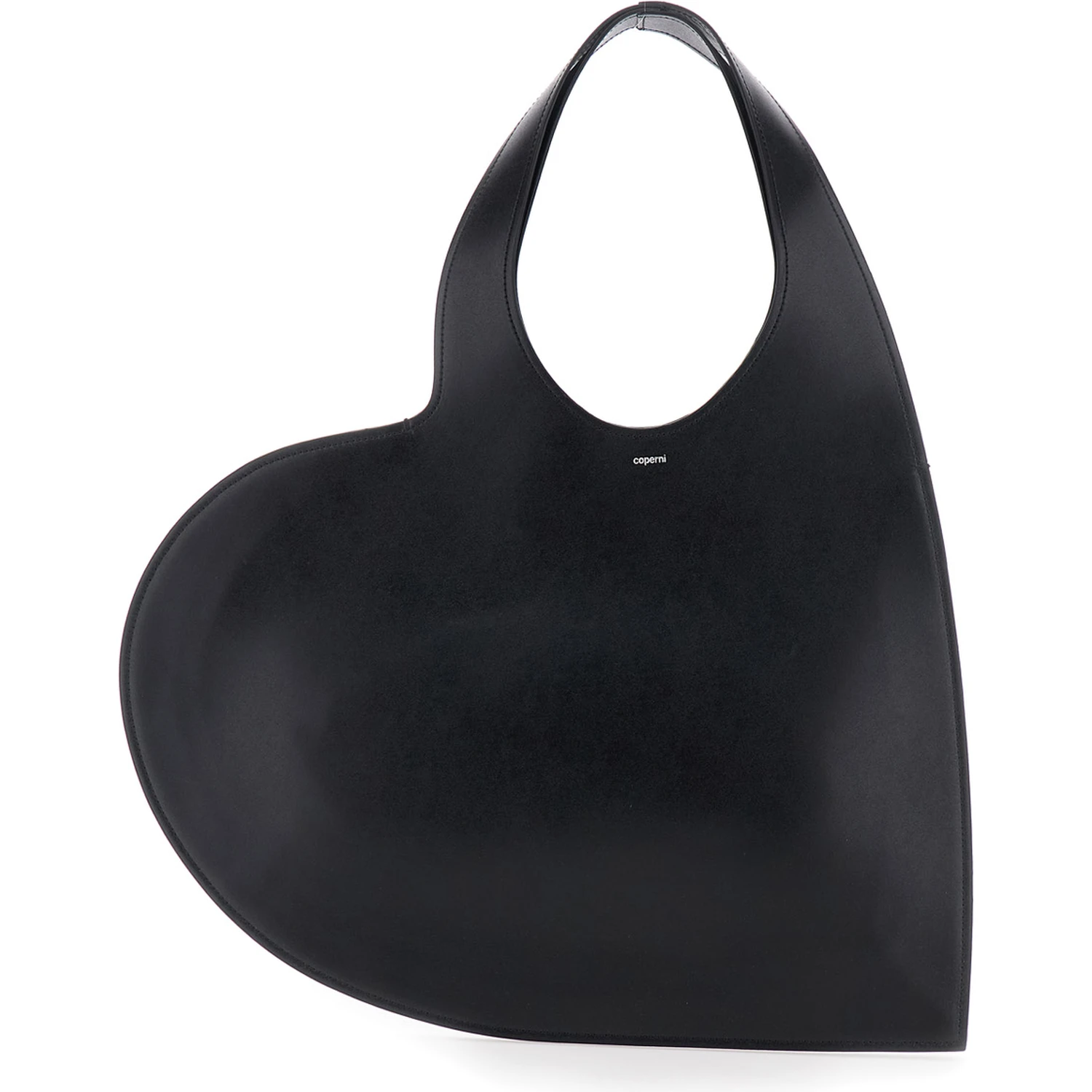 Black Heart Shaped Shoulder Bag with Cut-Out on the Handle in Suede Woman