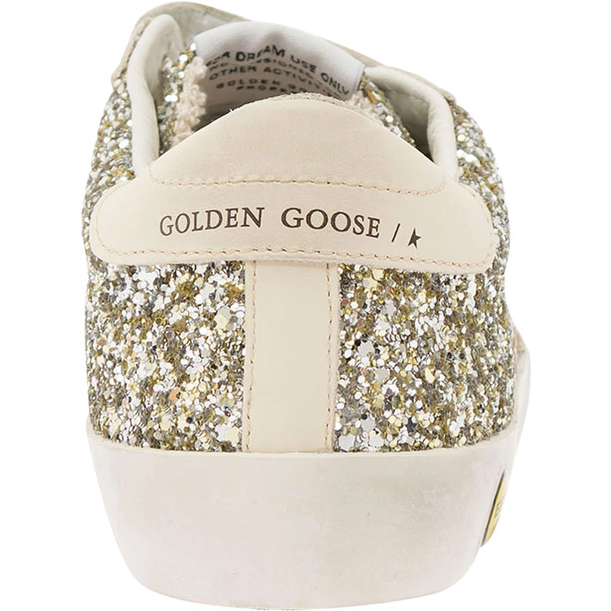White Low Top Sneakers with All-Over Glitters in Tech Fabric Girl