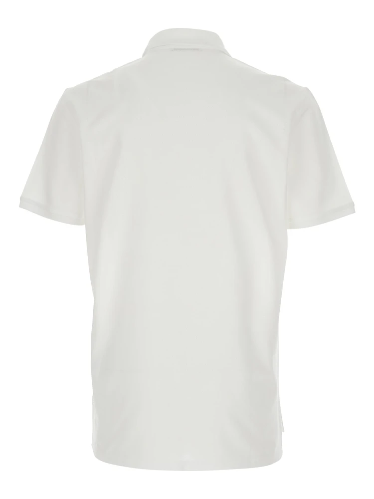 قميص بولو أبيض بشعار على الصدر من القطن للرجال alternative