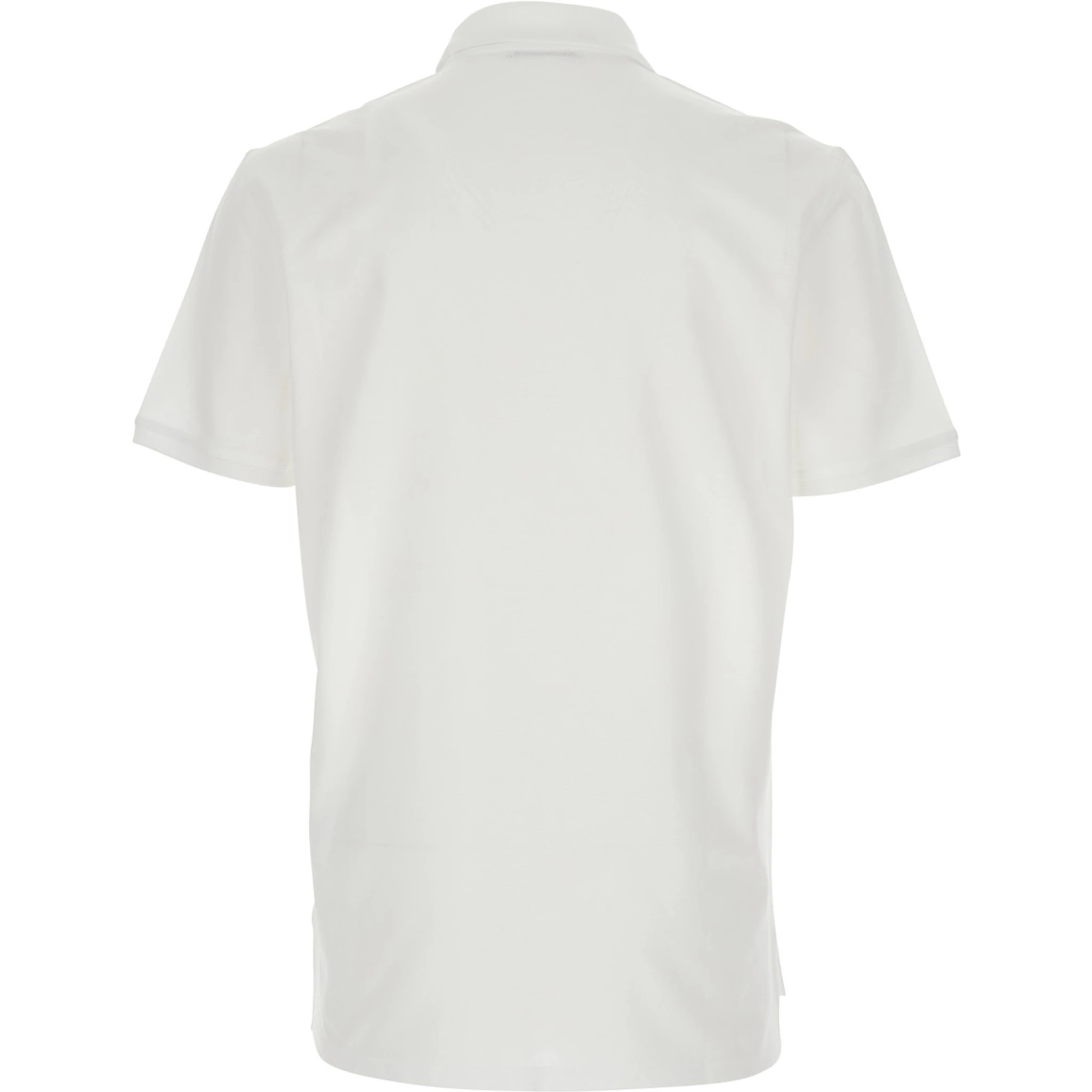 قميص بولو أبيض بشعار على الصدر من القطن للرجال