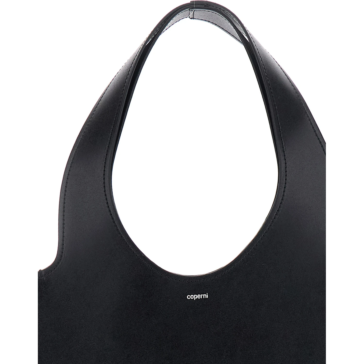 Black Heart Shaped Shoulder Bag with Cut-Out on the Handle in Suede Woman