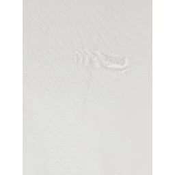 White Crew Neck T-Shirt with Chest Logo Patch in Cotton Man