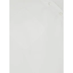 Heart White Shirt with Asymmetric Buttons and Chest Pocket in Cotton Woman