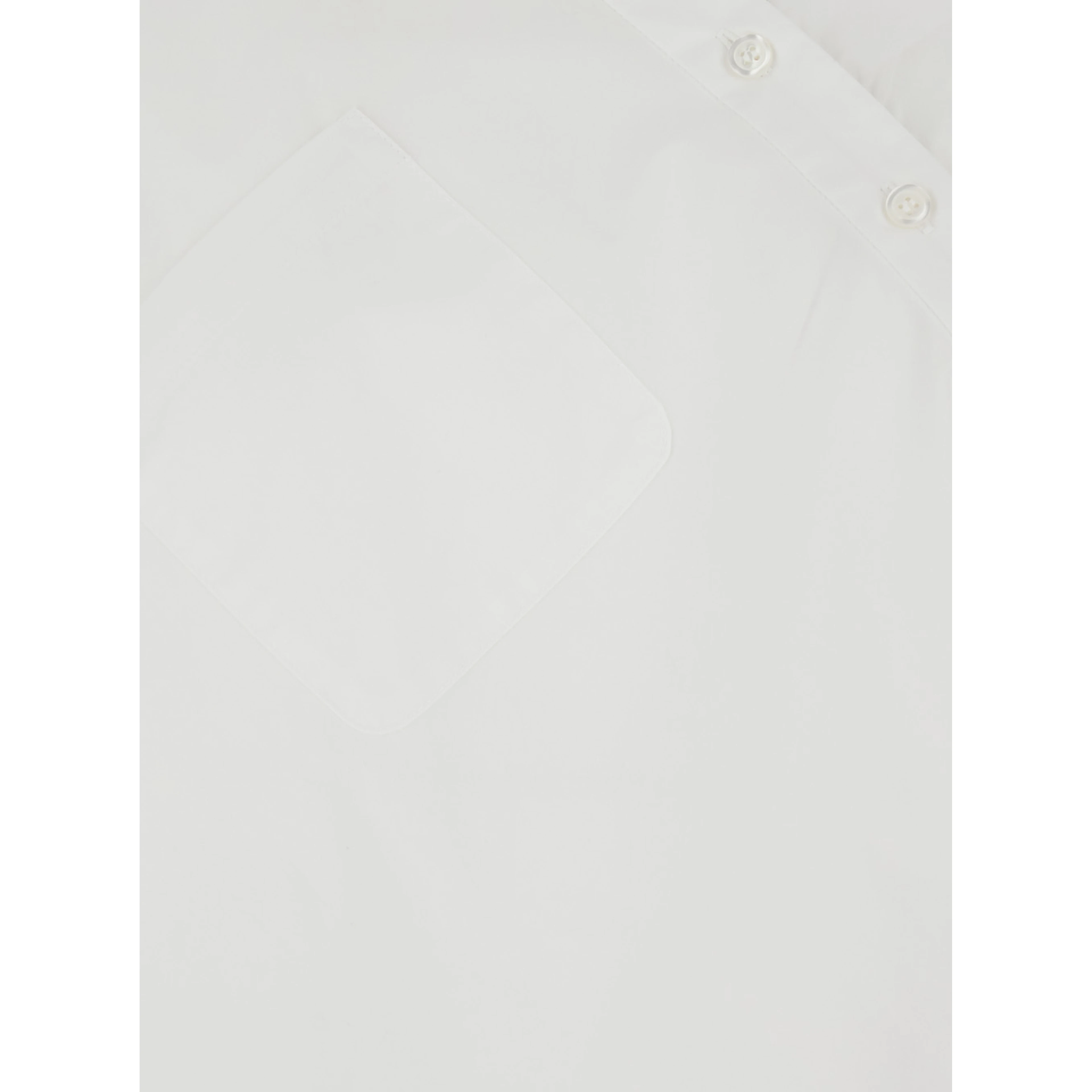 Heart White Shirt with Asymmetric Buttons and Chest Pocket in Cotton Woman