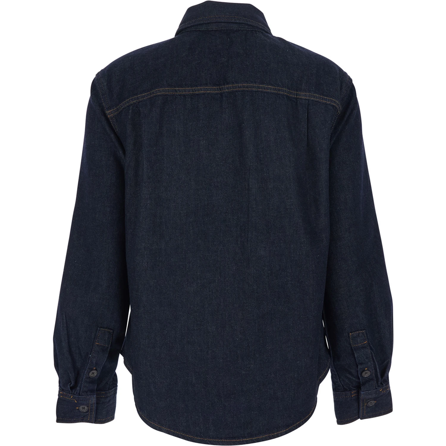 Blue Shirt with Classic Collar and Two Patch Pockets on the Chest in Denim Woman