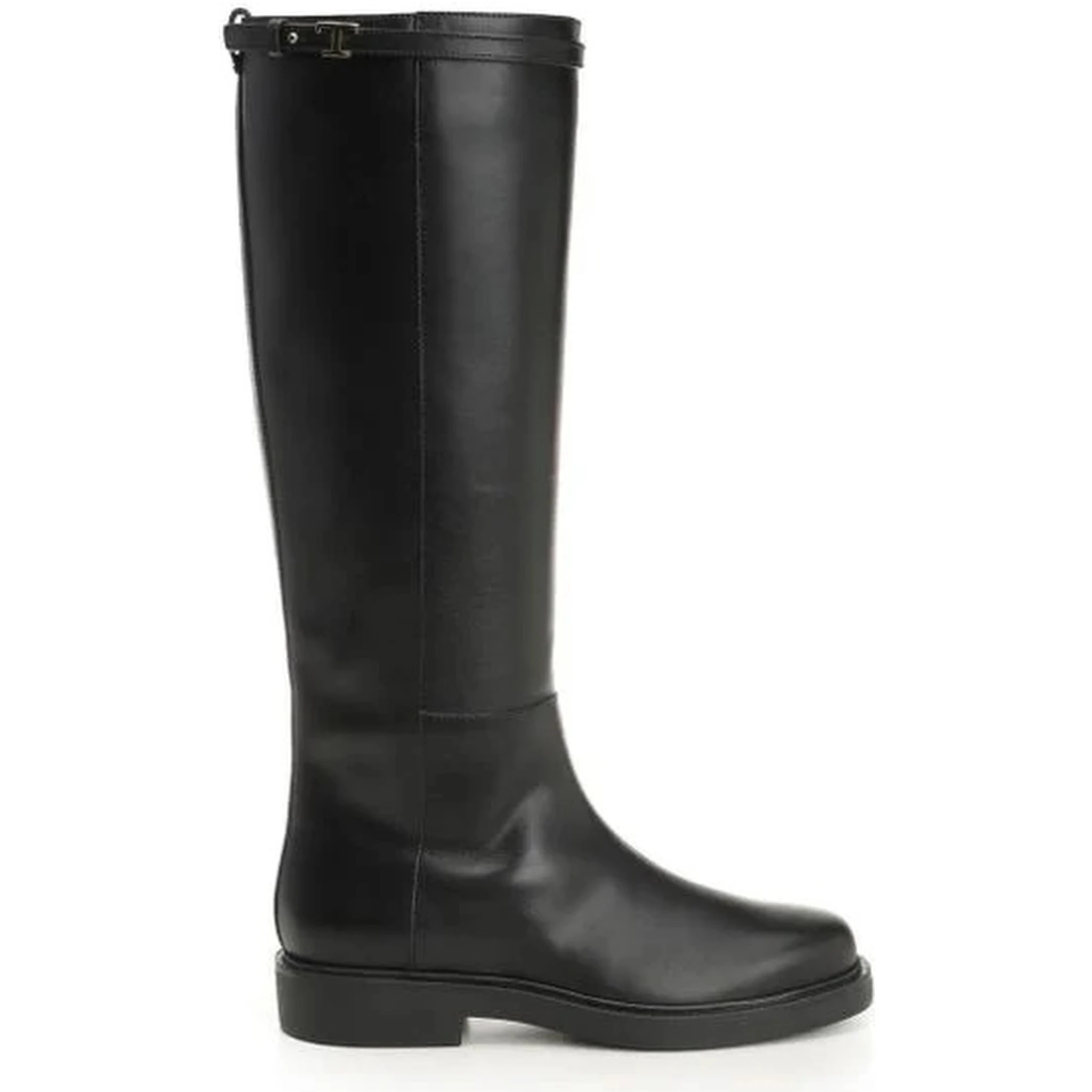 Leather boots with strap